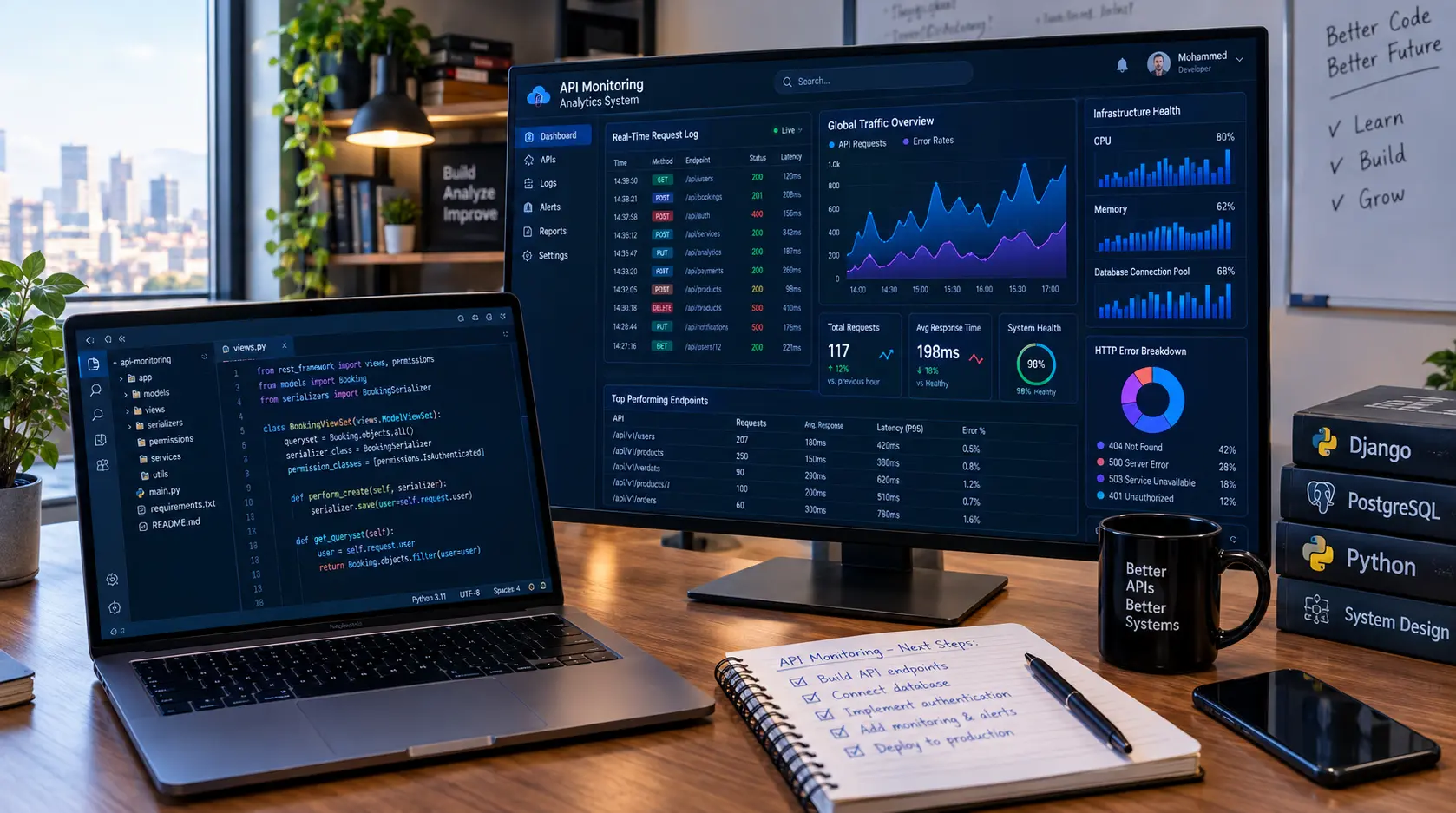 نظام تحليل ومراقبة بيانات API